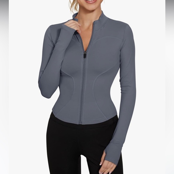 blue grey workout jacket - Picture 1 of 2